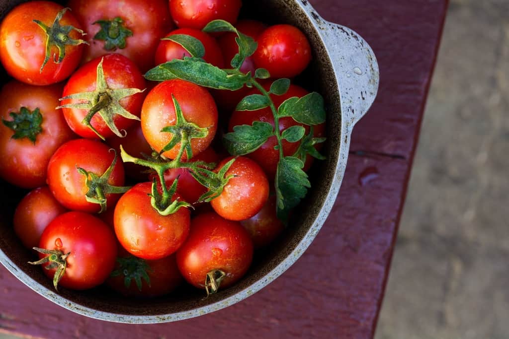 Tomatoes, in which have enough level of vitamin C, and it promotes collagen production and also firmer skin in turn.